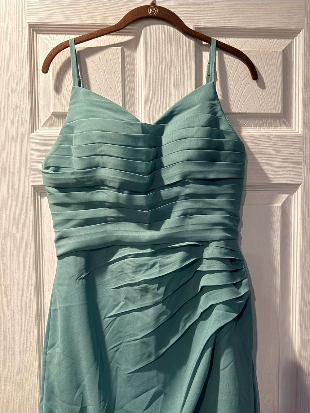Strapless Pleated Seafoam Dress - Women's Formal Occasion Dress